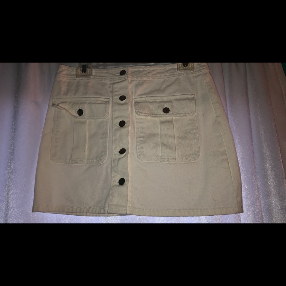 Button up Mini Denim Skirt
